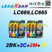 8x Lc669ตลับหมึก Lc665ที่เข้ากันได้กับ Lc669 Lc665 Lc669xl Lc665xl Mfc-J2720 Mfc-J2320