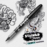 Sharpie Black Fabric Brush Marker - STAINED by Sharpie