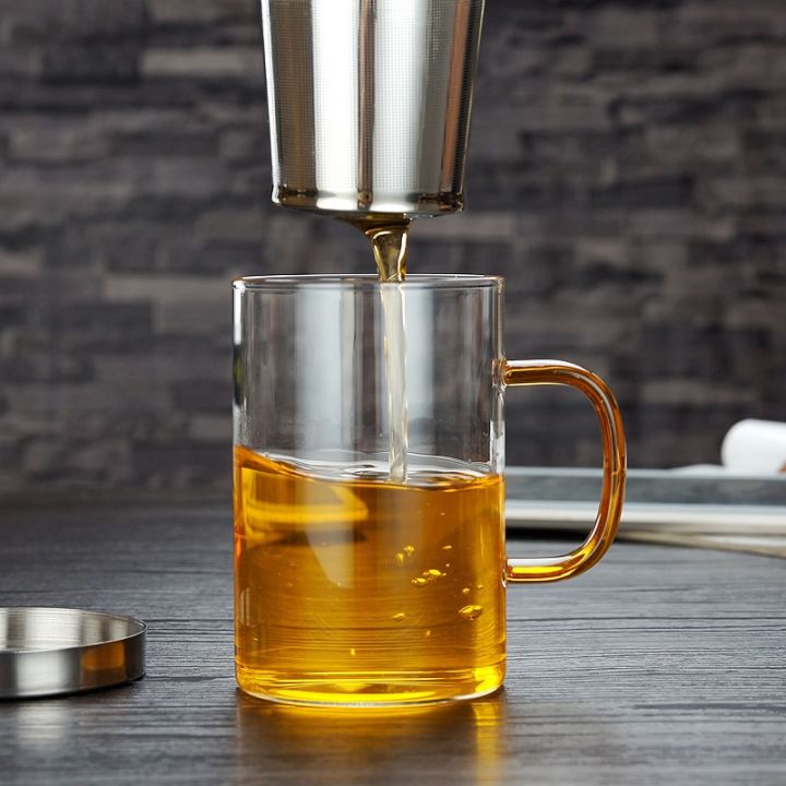แก้วแก้วบอโรซิลิเกตสำหรับชาขนาดใหญ่500มิลลิลิตรถ้วยแก้วเหยือกชงชา-infuser-แก้วกาแฟสำนักงานบ้านที่กรองชาสเตนเลส-nmckdl
