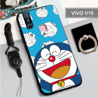 เคส TPU แบบนิ่มสำหรับ VIVO V15คลุมทั้งหมดเคสโทรศัพท์กันตกแบบแฟชั่นกันรอยขีดข่วนฝามีที่ถือวงแหวนและเชือกโทรศัพท์