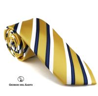 Giorgio Del Sarto Necktie Yellow with Stripe เนคไทลายริ้วสีเหลือง