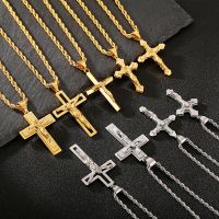 KALEN Jesus Cross Pendant Necklace Men Women Stainless Steel Jewelry 【hot】xfl359 ！