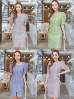 GANNIESHOP(625)พร้อมส่งS-4XL Dress เดรสสีเทา ชุดสีชมพู เดรสสีม่วง เดรสสีเขียว เดรสสั้น เดรสออกงาน เดรสผู้หญิง เดรสแฟชั่น เดรสสาวอวบ เดรสเกาหลี