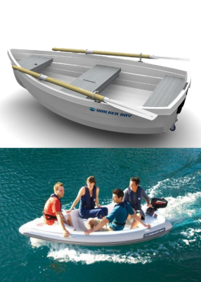 เรือดิงกี้ เรือใบ Walker Bay 10 (ไม่รวมไม้พายกับใบพาย)- 10F DINGHY WALKER BAY - WHITE HULL / BLUE SEATS (*NOT INCLUDING OARS AND OAR LOCKS)