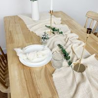 【hot】♀◐▧  Rustic Gauze Table Runners Cotton Dining decoration Burr Texture Wedding Supplies