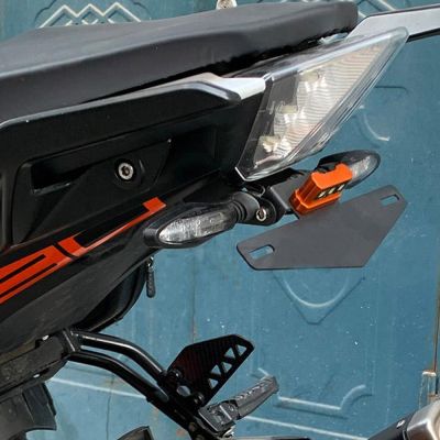 For KTM Duke 125 250 390 RC390 Adjustable Angle License Number Plate Frame Holder Bracket Motorcycle Accessories With LED Lamp