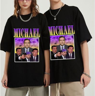 Michael Scott Homage สำนักงานผู้ชาย T เสื้อ Tv Series Dwight Schrute Jim Halpert Tees แขนสั้นเสื้อยืดขนาดใหญ่