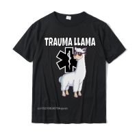 ผ้าฝ้ายแท้เสื้อยืดคอกลม แขนสั้น ผ้าฝ้าย พิมพ์ลาย Trauma Llama Emt เหมาะกับของขวัญ สไตล์ยุโรป สําหรับผู้ชายS-5XL  DOEE