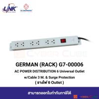 GERMAN RACK G7-00006 AC POWER DISTRIBUTION 6 Universal Outlet &amp; Surge Protection w/Cable 3 M. (รางไฟ 6 Outlet) [ INTERLINK ]