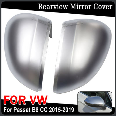 ฝาครอบกระจก Fit สำหรับ Volkswagen Passat B8 CC 2015 2016 - 2019 Rline Chrome Brushed Side Wing กระจกครอบคลุมหมวก Silver Matte