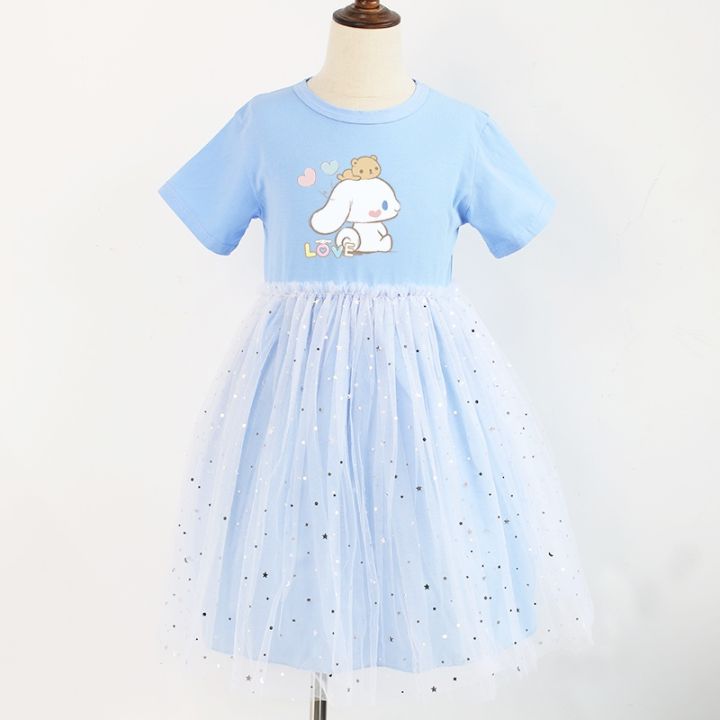 princess-dress-2021-new-girls-fashion-dress-cartoon-cinnamoroll-star-moon-sequins-cotton-yarn-skirt-for-kids-3-8y