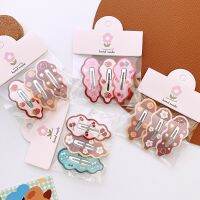 【cw】 2023 3PCS Set Plastic Smile Hair Kawaii Pink Hairpin Fashion