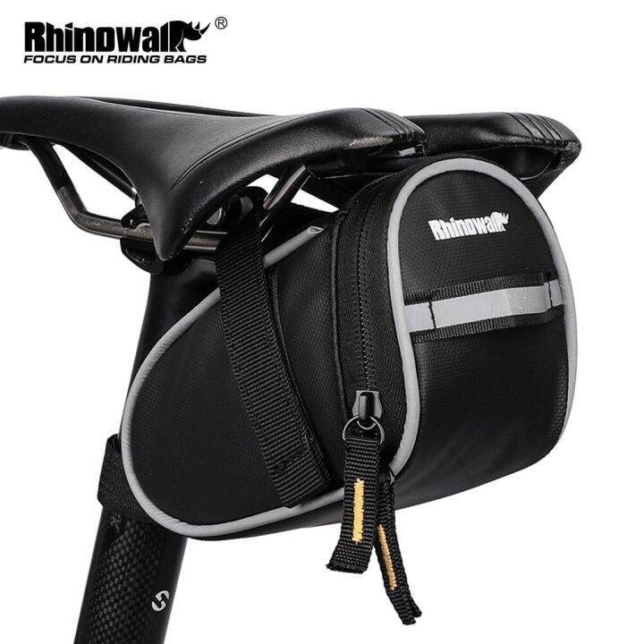 rhinowalk-bike-saddle-bag-0-8l-small-waterproof-storage-black-tail-rear-pack-accessory-kit-tool-reflective-mtb-road-bicycle-bag-adhesives-tape