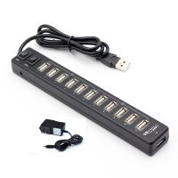 High Quality USB Hub 12 Ports USB 2.0 Hub Multi Usb Splitter Switch with EU / US Power Adapter for Macbook Air Laptop PC USB Hubs