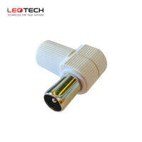 Leotech-TVM75 เเจ๊คทีวีตัวผู้ แบบข้องอ พลาสติก (IKUSI) ถุงละ 100 ตัว dBy By Leotech