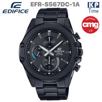 Casio Edifice Super Slim กระจกแซฟไฟร์ นาฬิกาข้อมือผู้ชาย สายสแตนเลส รมดำ รุ่น EFR-S567DC-1A ของแท้ ประกัน CMG