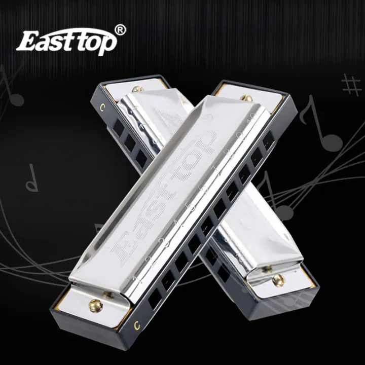 Easttop Harmonica 10 Hole Blues Harmonica Mouth Organ for Beginner