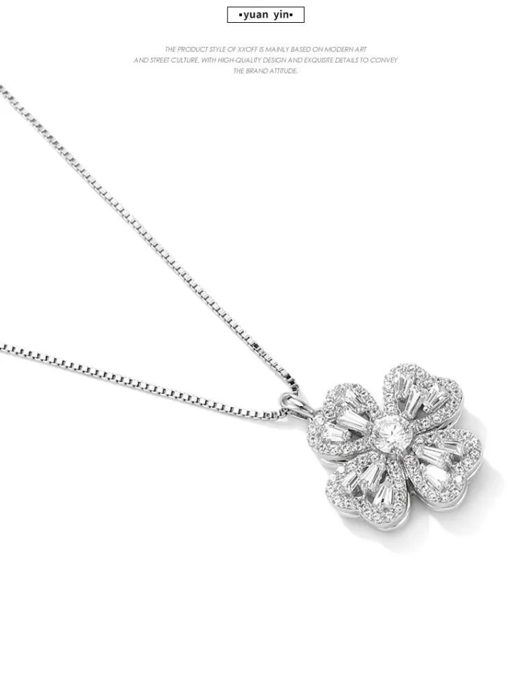 CARLIDANA Luxury Vintage Four Leaf Clover Pendant Necklace Fashion