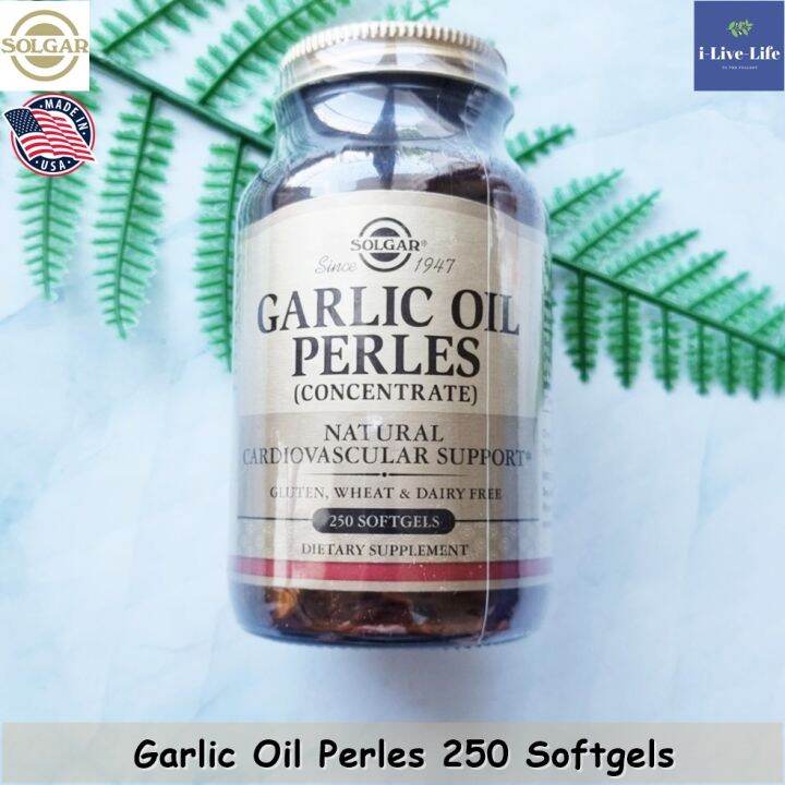 น้ำมันกระเทียมสกัดเข้มข้น-ไร้กลิ่น-garlic-oil-perles-concentrate-250-softgels-solgar