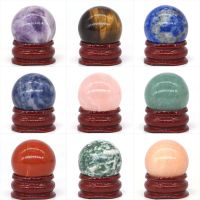 【YP】 Wholesale 25mm Balls Reiki Healing Crystals Chakra Round Sphere Jewelry Making Accessories/Stand