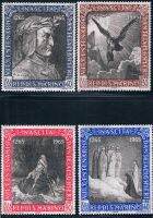 แสตมป์ซานมารีโนใหม่4ชิ้น/เซ็ต1965สร้างความตลกของเทพในวันเกิด700th ของแสตมป์ประติมากรรมของกวีดันเต้