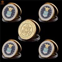 5Pcs/Lot US Department Of The Air Force Gold Plated Colorful Commemorative Metal Coins Collectibles US Copy Coins Birthday Gifts