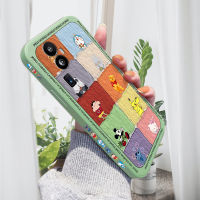 เคสโทรศัพท์สำหรับ OPPO Reno10 Pro + 5G เคสลายการ์ตูนหมีมิกกี้หลากสีเคสโทรศัพท์ดีไซน์ด้านข้างรูปแบบขอบสี่เหลี่ยมปลอกซิลิโคนของเหลวเคสป้องกันกล้องคลุมทั้งหมด