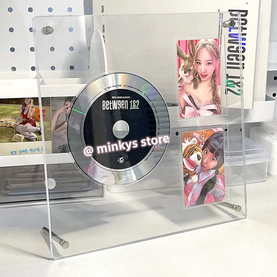MINKYS Kawaii 3 inch Kpop Photocard Holder Idol Photo Card Display Holder  Small Card Protective Case Stationery