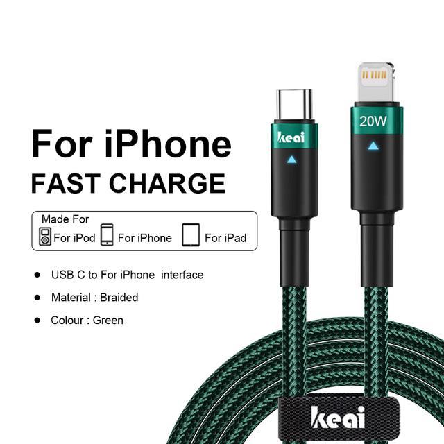 chaunceybi-keai-20w-2-4a-usb-cable-iphone-14-13-12-fast-charging-type-c-ipad-charger-accessories-3m-2m