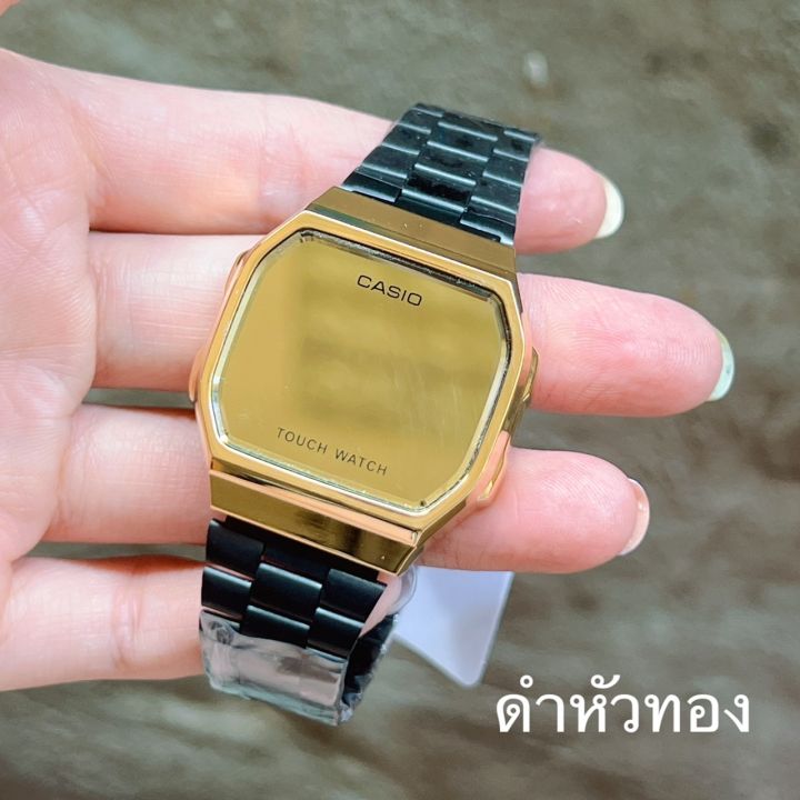 watchhiend-นาฬิกาข้อมือคาสิโอ-led-สัมผัสหน้าจอ-ระบบดิจิตอล-หน้าปัดขนาด-45-มม-สายเลท-พร้อมกล่องหนังแถมฟรี-สัมผัสง่าย