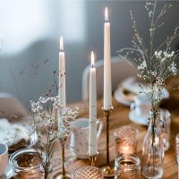 【CW】 European classic tapered candles home long decorated candlelight dinner atmosphere layout props white wedding