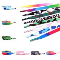 1Pair Colorful Laces Rainbow Gradient Print Flat Canvas Shoe Lace Shoes Casual Chromatic Colour Shoelaces 80CM/100CM/120CM