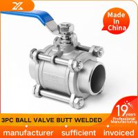 304 stainless steel three-piece welded ball valve full bore water switch high temperature butt welding valve 4 points 6 points 1