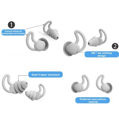 Convenient Silicone Earplugs Soft Sleeping Earplugs Waterproof Concert Swimming Noise Reduction Earplugs Hearing Protection Accessories Accessories