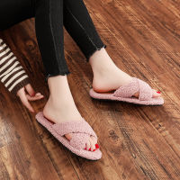 Womens Indoor Fluffy Cotton Home Slippers Non-slip Comfortable Sandals