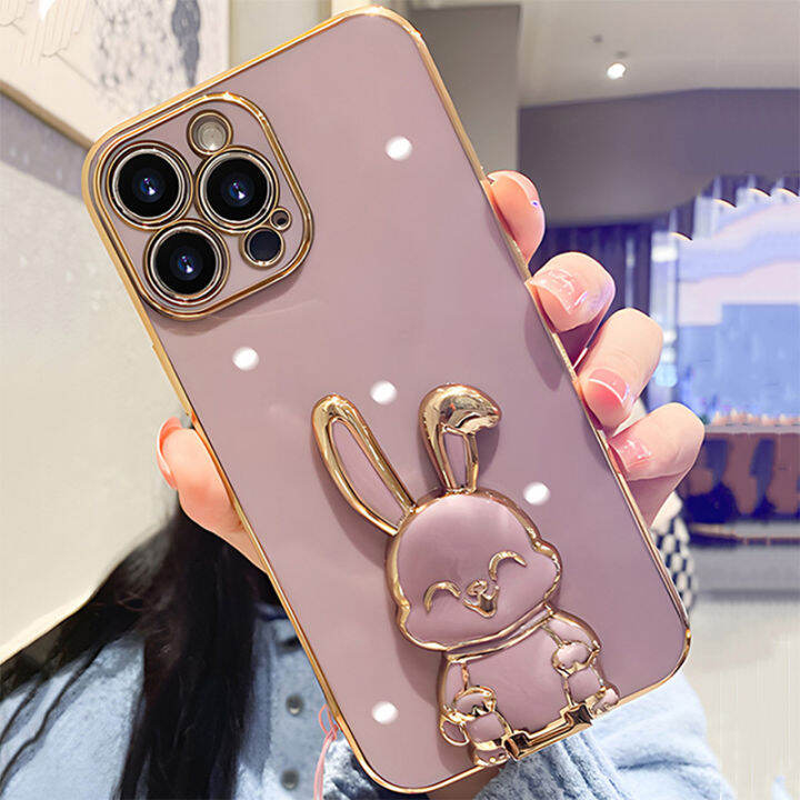 เคสกล่องโลหะชุบหรูหราโทรศัพท์-vivo-v29-5g-ใหม่พับได้สร้างสรรค์น่ารักหูกระต่ายน่ารักเคสแบบมัลติฟังก์ชั่นที่มองไม่เห็นเคสตั้งป้องกันการตก