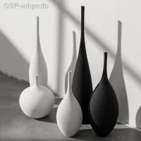 ♙○ Minimalista Art Vaso Decoração Cerâmica Sala Modelo De Casa Preto E Branco Arte Mão Desenho Quente