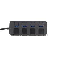 【No-profit】 Gadget Lab Bd USB 2.0 HUB 4พอร์ต USB HUB Splitter พร้อมสวิตช์เปิด/ปิดอะแดปเตอร์สายไฟ LED 4พอร์ตสำหรับแล็ปท็อปคอมพิวเตอร์ตั้งโต๊ะ