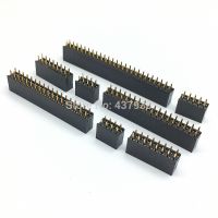 10pcs 2.54mm Double Row Straight Female 2-40P Pin Header Socket Connector 2x2/3/4/5/6/7/8/9/10/12/14/16/18/20/25/30/40Pin Electrical Connectors