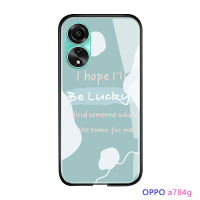 เคสโทรศัพท์พร้อมสำหรับ Vivo Y27 5G OPPO A78 4G หรูหรา INS ดอกไม้โชคดีเคสมันวาวกระจกเทมเปอร์ปลอกเคสประกบหลังแบบแข็ง