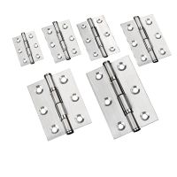 6pcs Hardware Stainless Steel Hinges Door Connector Drawer 6 Mounting Holes Durable Furniture Bookcase Window Cabinet Home