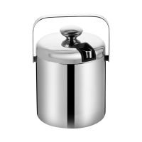 304 Stainless Steel Large Capacity Ice Bucket Thermal Insulation Bucket Cooler Double-Layer Thermos Water Bottle For Home Bar