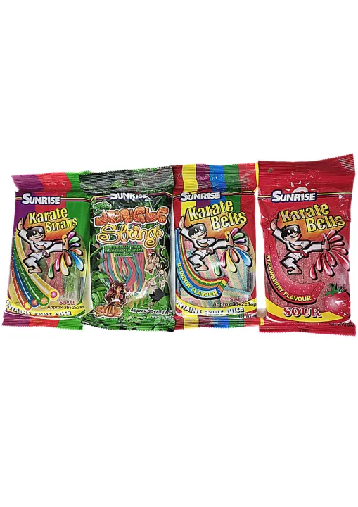 Karate Belts Rainbow Sour Strawberry Jungle Strings Sour Cola Gummies Candies Sweets Lazada PH