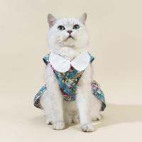 Good Attractive Turn-down Collar Super Soft Pet Cat Dog Summer Floral Print Dress Cat Princess Dress Show Unique Charm Dresses