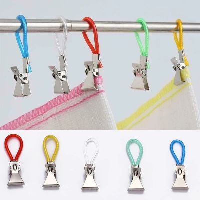 5pcs/set Stainless Steel Hand Towel Hanger/Colorful Laundry Rack Clip/Home Bathroom Hanging Clothes Tools