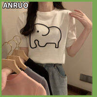 ANRUO เสื้อสวมหัวคอกลมลดอายุของผู้หญิง2023ใหม่สเวตเตอร์ปักลายเสื้อนอกแขนสั้นสีขาวเสื้อยาวปิดถึงก้น