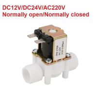 Normally Open 1/2" Water Inlet Solenoid Valve DC12V DC24V Plastic Magnetic valve Pressure Control Switch 0.02-0.8MPa 65mm Length Valves