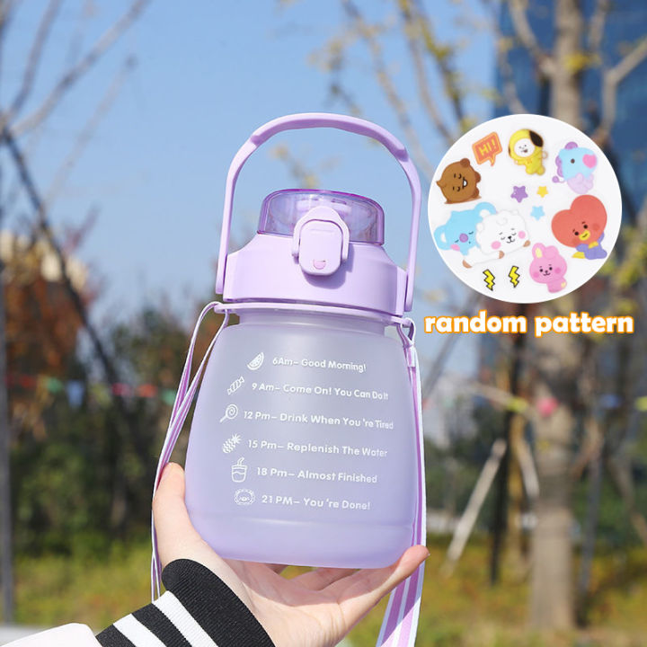 sports-water-cup-plastic-gradient-color-drinking-water-cup-summer-large-capacity-outdoor-straw-cup-cute-pot-belly-cup-kid