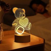 ▽ Romantic Love 3D Acrylic LED Night Light USB Lamp Kid Gift Table Lamp for Bedroom Decor Christmas Birthday Party Valentines Day