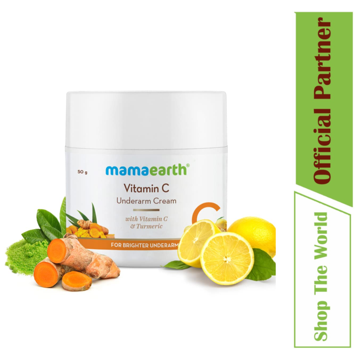 Mamaearth Brightening Vitamin C Underarm Cream with Turmeric 50 gm